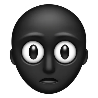 Minimal emoji, single eye made of black metal, pupil replaced by a solid metal number 8, restrained gothic symbolism, avant-garde minimalism, no glow, no neon, flat emoji style, centered, transparent background sticker