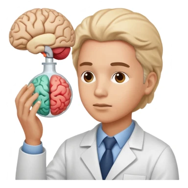 cientista estudando o cérebro sticker