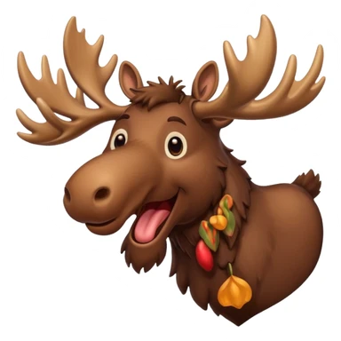 happy moose with antlers sticker
