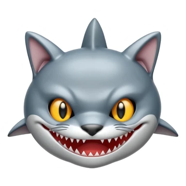 Cat ￼ head shark body sticker