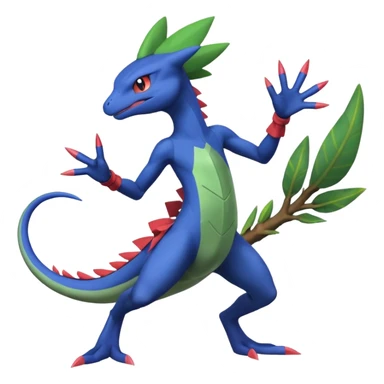 Axew-Sceptile-Inteleon-Greninja-fusion (full body) sticker