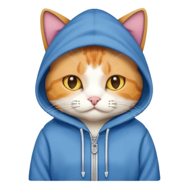 a cat wearing a hoodie sticker