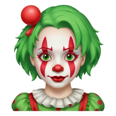 girl clown with green hair sticker