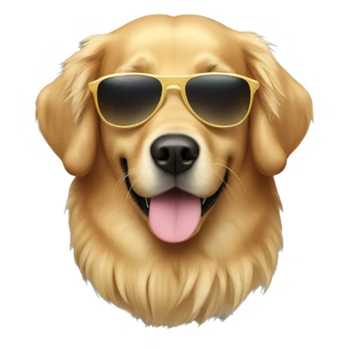 Golden retriever with sunglasses  sticker