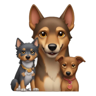 Wolf with Daschhund and Minpin like friends sticker
