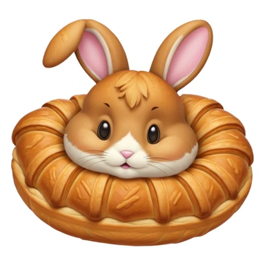 bunny inside croissant sticker