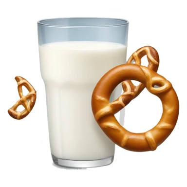A glass of milk with a pretzel sticker