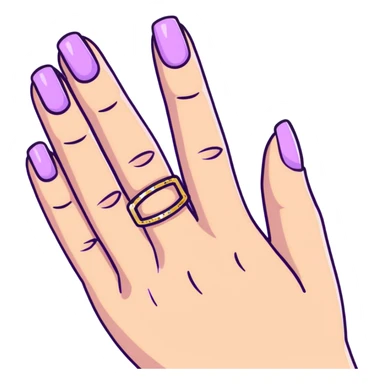 lilac pastel manicure with glitter effects sticker