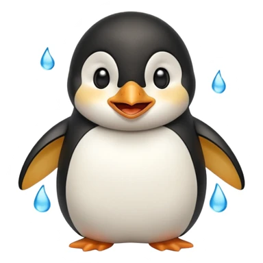 laughing penguin with tears while laughing coming out of eyes and going side ways sticker