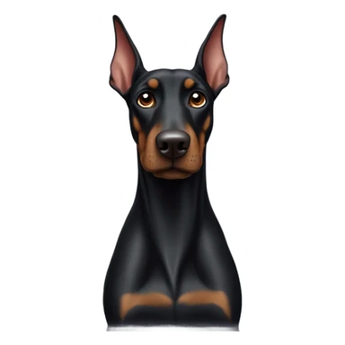 Black Doberman one ear cropped one ear down  sticker