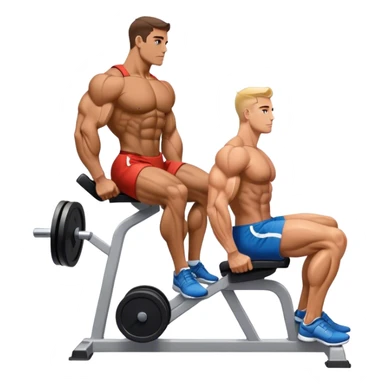 side-view bodybuilder seated weighted calf-raise machine sticker