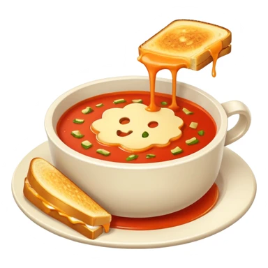 tomato soup with sliced grilled cheese on the side sticker