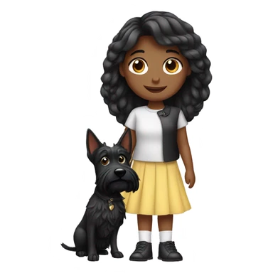 Girl with scottie dog  sticker