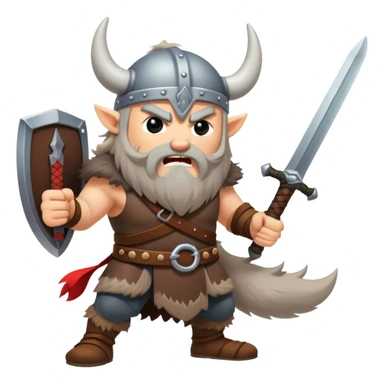 Aggressive Viking wolf with sword sticker