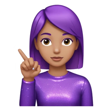 Glitter Roxo e Ciano Dedo apontando pro lado sticker