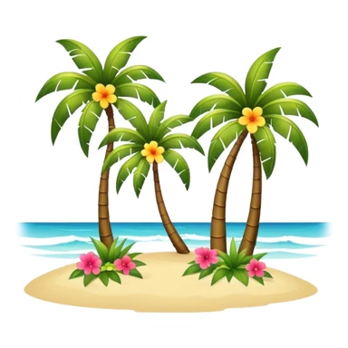 warm summer breeze blowing through beach palm trees and flowers sticker