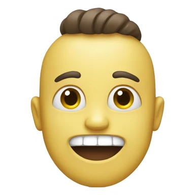 Smiling emoji with yellow bone in mouth  sticker