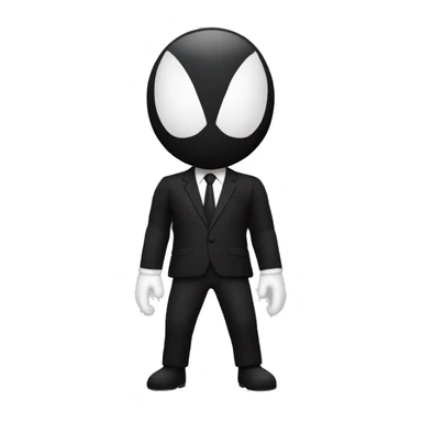 "Create an emoji-style Spider-Man Venom with a round face, large white eyes, and a black suit with a white spider emblem. Keep the design simple and dark, with a minimal background." sticker