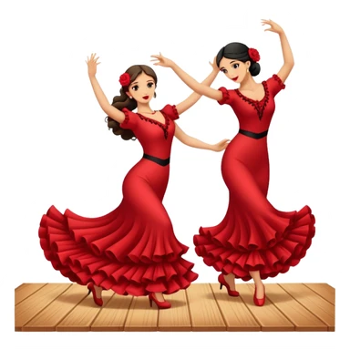 Spanish flamenco dancers dancing on a wooden floor sticker