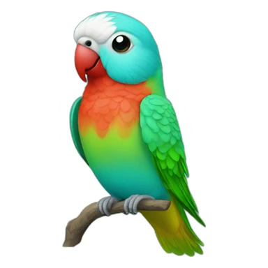 Turquoise Parakeet red beak head sticker