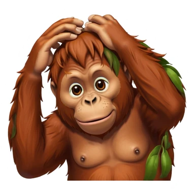 Orangutan scratching his head sticker