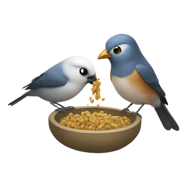 Bird feeding another bird sticker