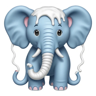 elephant with  toothpaste sticker