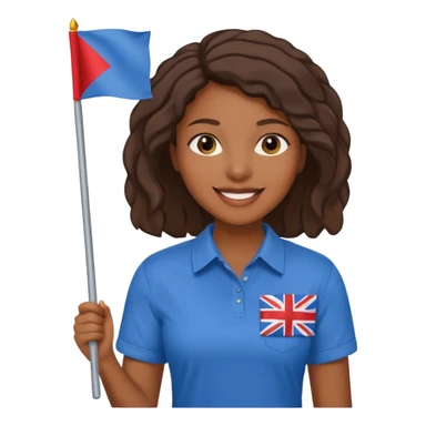 blue  Flag holder black woman sticker