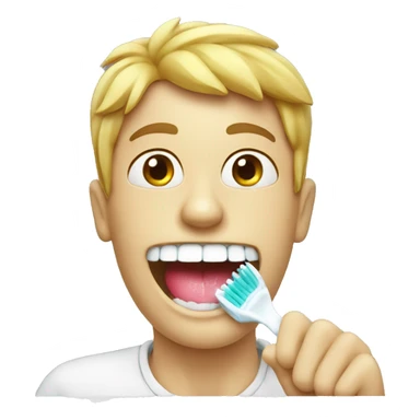 washing teeth with toothbrush sticker