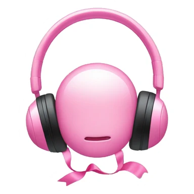 Headphones with pink bows on either sides sticker