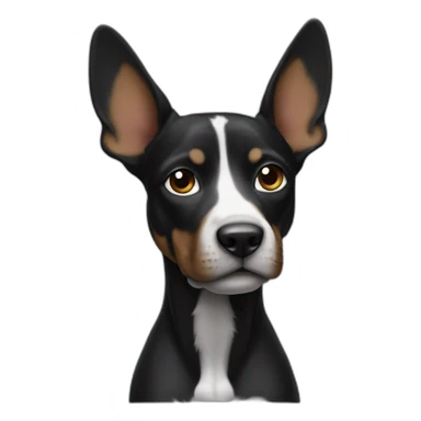 Black tri americain bollie with cropped ears sticker