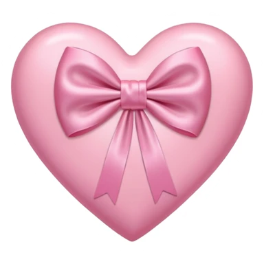 pink heart with light pink bow sticker
