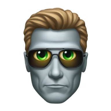 Arnold shwarcneger is a Terminator with green eye  sticker