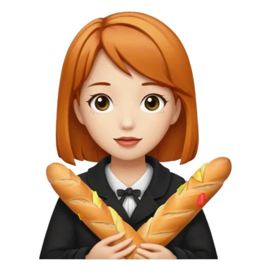 can you make kasane teto holding a baguette in a png format sticker