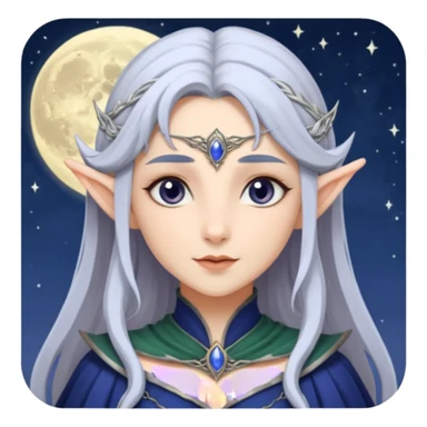 Selune elven moon twilight goddess sticker