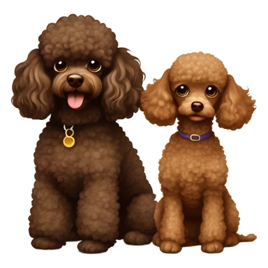 Dark brown toy poodle reputation era and a light brown toy poodle sticker
