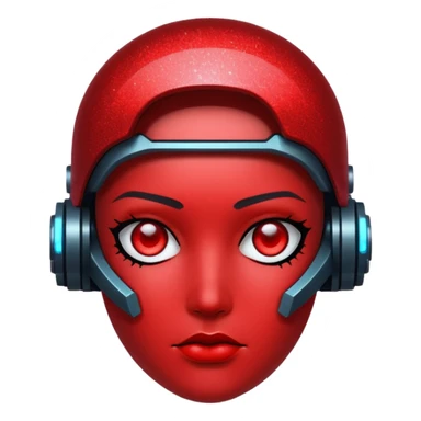 glitter red cyberpunk sticker