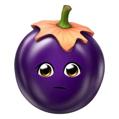 Aubergine in a wet peach sticker