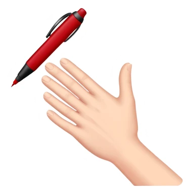 the hand writes with a dark red pen sticker