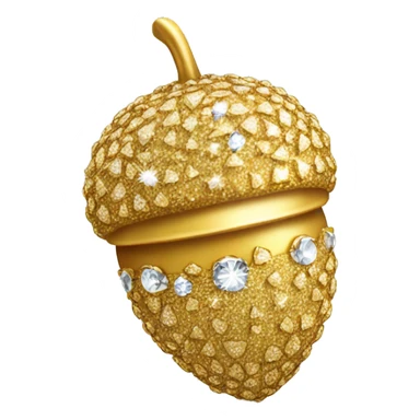 sparkling diamond Acorn, with stem made of gold sticker