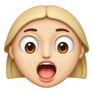 😂😮 mische die zwei emojis (von apple) so das bis auf dem mund alles so ist wie beim ersten und der mund ist wie der zweite sticker