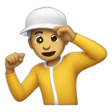 Un homme qui fait un dab sticker