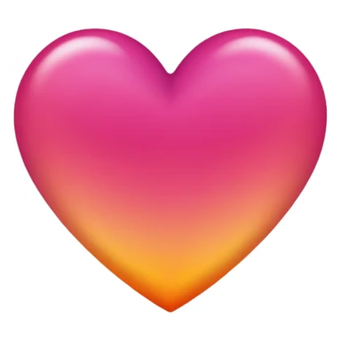 Dark pink to orange to yellow to orange to dark pink double gradient heart sticker
