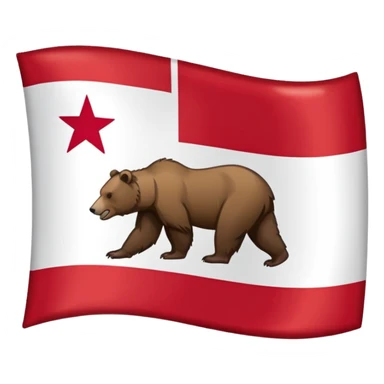 California state flag with bear, red star, and red stripe sticker