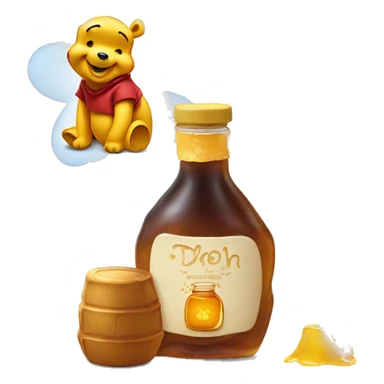 Winnie the Pooh with honey  sticker