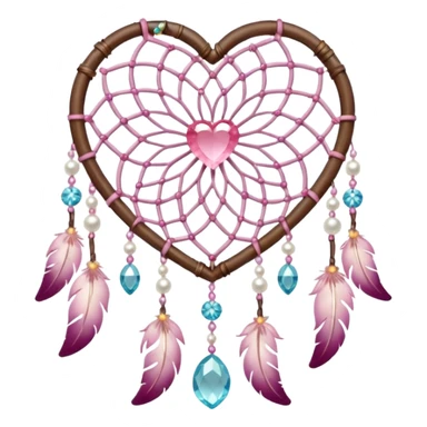 Sakura flower heart Cœur pastel suncatchers gemstones beadspearls crystals dreamcatcher sticker