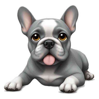 Grey Frenchie laying sticker