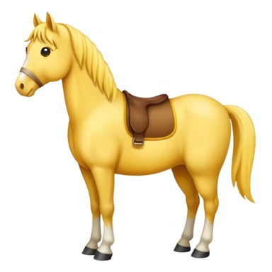 A yellow adult horse standing sticker