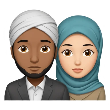 Mixed hijabi wife black husband black hair  sticker