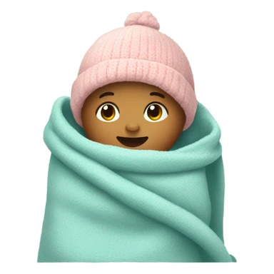 Newborn in beanie and blanket sticker